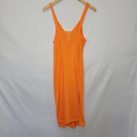 TIME and Tru Orange Longer thin Dress button up bathing suit cover up - Picture 7 of 12